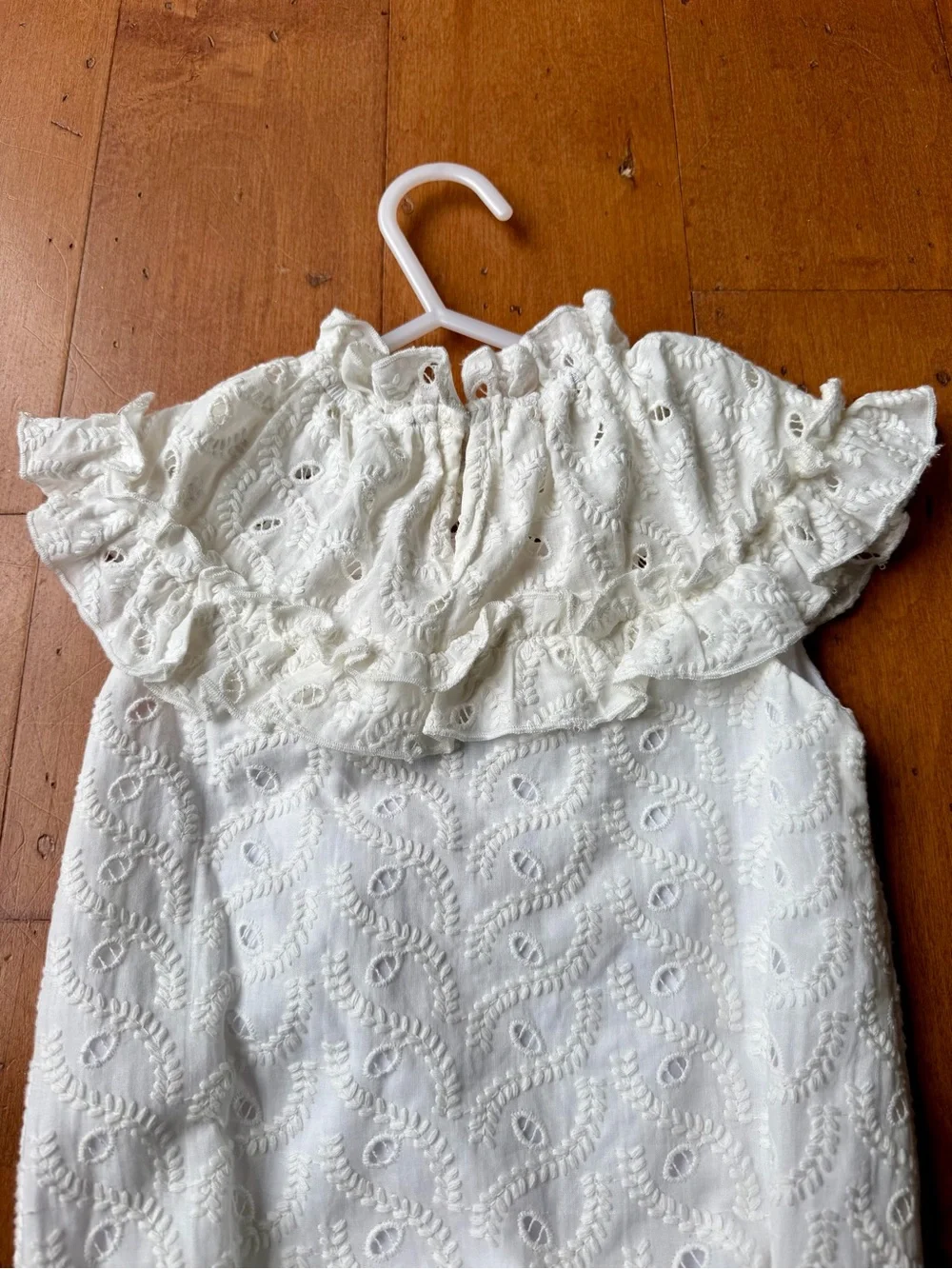Nueces Classic White Eyelet Ruffle Baby Bubble